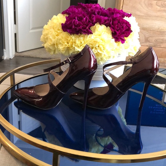 Maiden Lane Helen Crisscross Patent Pumps - Picture 5 of 8